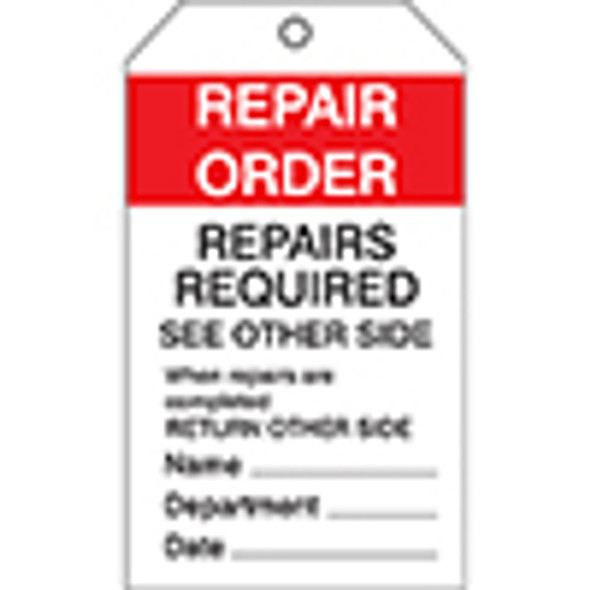 Equipment Inspection Tags - Repair order