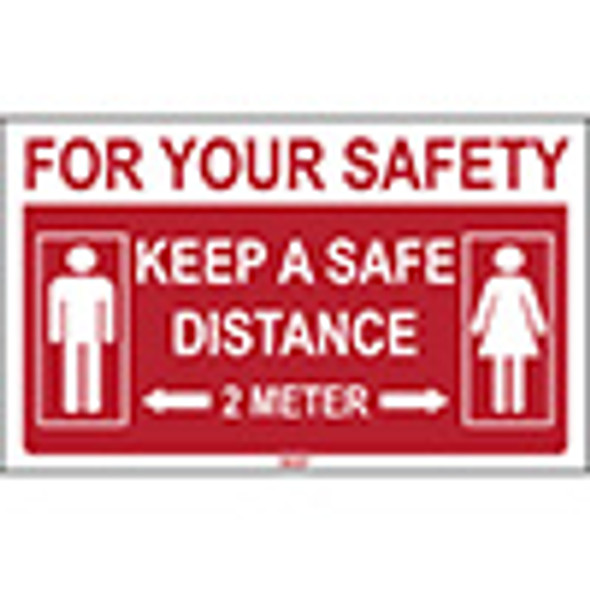 FloorSign - For your safety: Keep a safe distance 2 metres