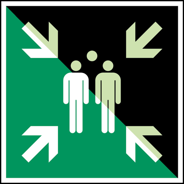 Glow-in-the-dark safety sign