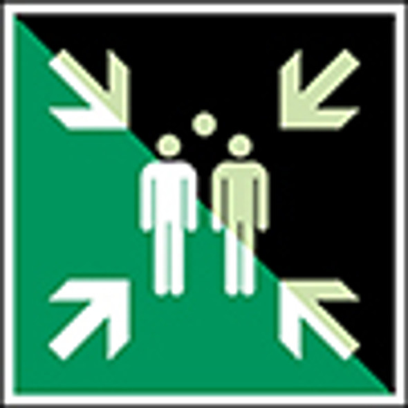 Glow-in-the-dark safety sign