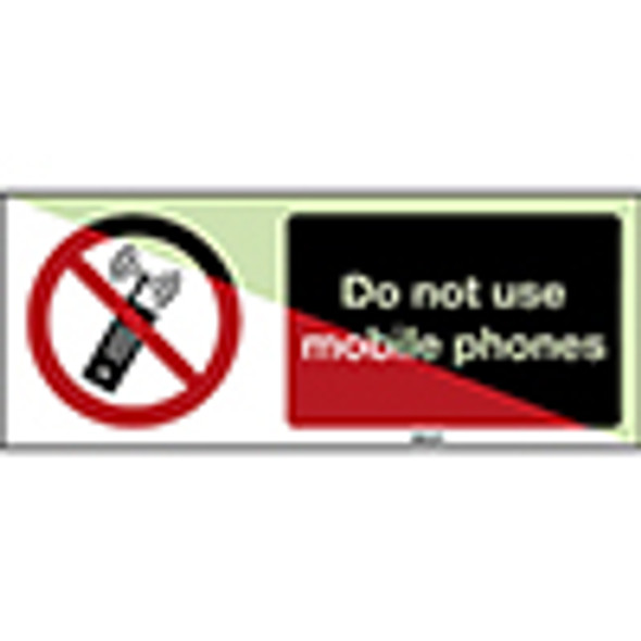 Glow-in-the-dark safety sign - Do not use mobile phones