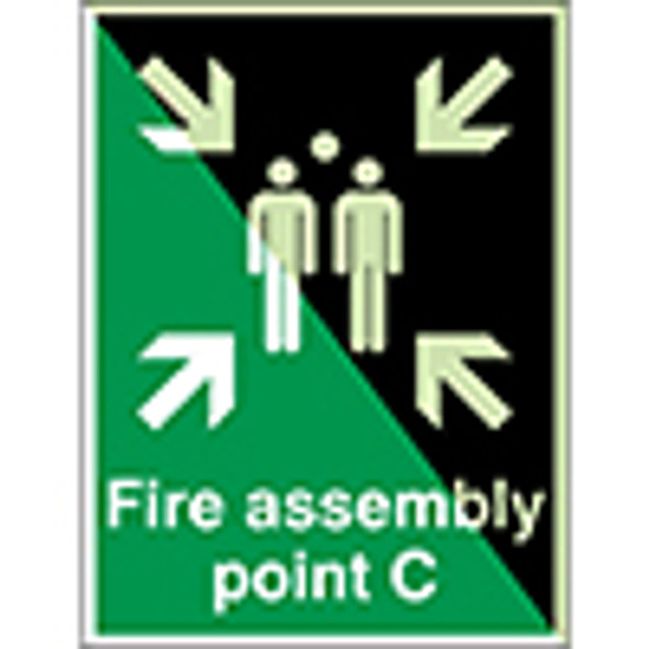 Glow-in-the-dark safety sign - Fire assembly point C