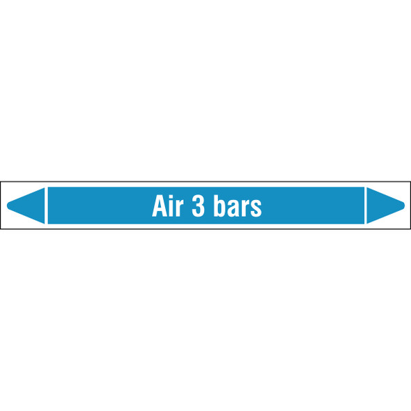 Individual linerless Pipe Markers on a Roll with die-cut arrowheads, without pictograms - Air - Air 3 bars