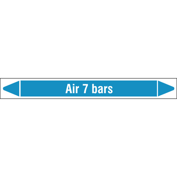 Individual linerless Pipe Markers on a Roll with die-cut arrowheads, without pictograms - Air - Air 7 bars