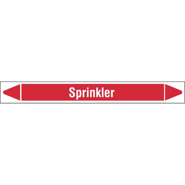 Individual linerless Pipe Markers on a Roll with die-cut arrowheads, without pictograms - Fire Fighting - Sprinkler