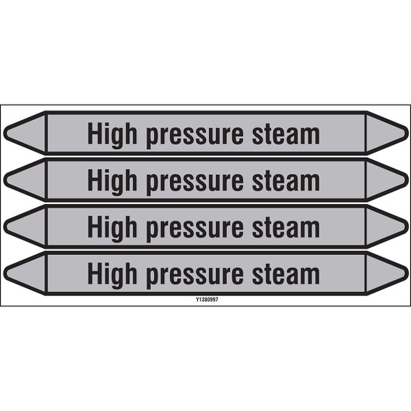 Individual linerless Pipe Markers on a Roll with die-cut arrowheads, without pictograms - Steam - High pressure steam