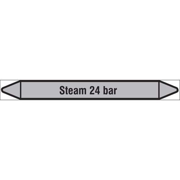 Individual linerless Pipe Markers on a Roll with die-cut arrowheads, without pictograms - Steam - Steam 24 bar