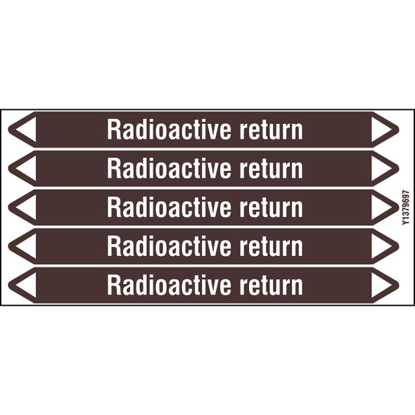 Individual Pipe Markers on a Card with die-cut arrowheads, without pictograms - Flammable/Non Flammable Liquids/Oils - Radioactive return