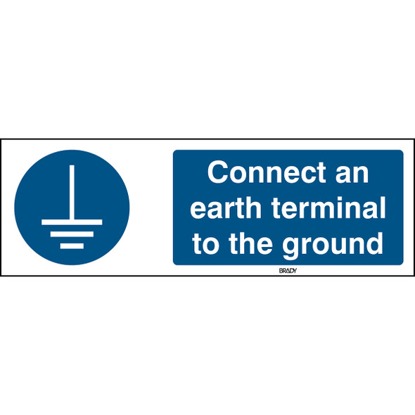 ISO 7010 Sign - Connect an earth terminal to the ground - Connect an earth terminal to the ground