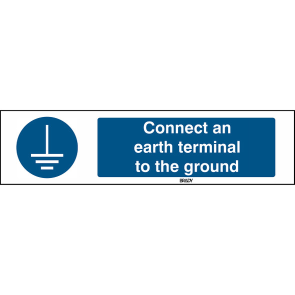 ISO 7010 Sign - Connect an earth terminal to the ground - Connect an earth terminal to the ground