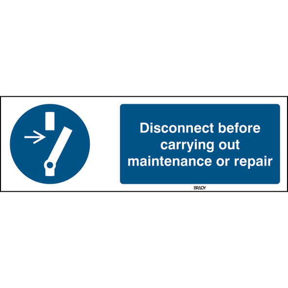 ISO 7010 Sign - Disconnect before carrying out maintenance or repair - Disconnect before carrying out maintenance or repair
