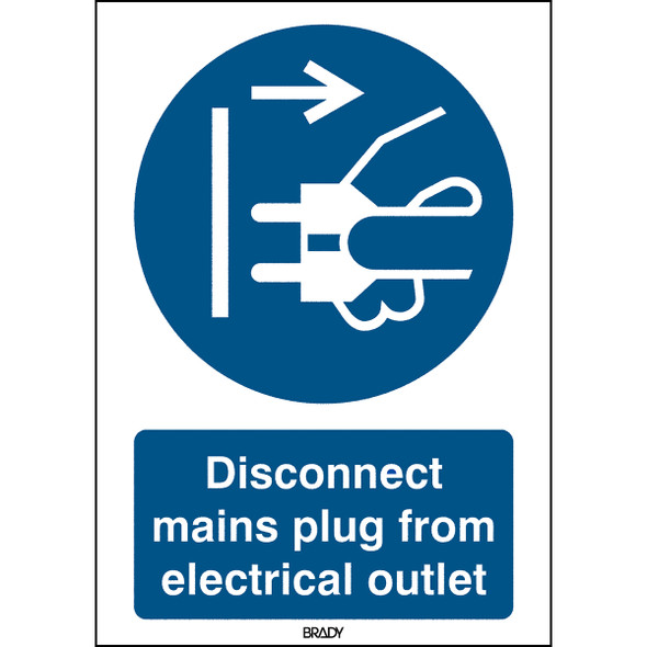 ISO 7010 Sign - Disconnect mains plug from electrical outlet - Disconnect mains plug from electrical outlet