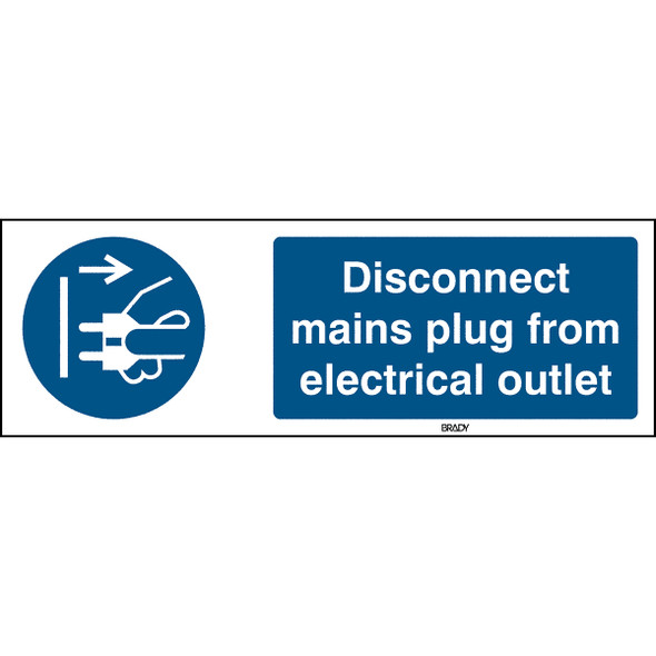 ISO 7010 Sign - Disconnect mains plug from electrical outlet - Disconnect mains plug from electrical outlet