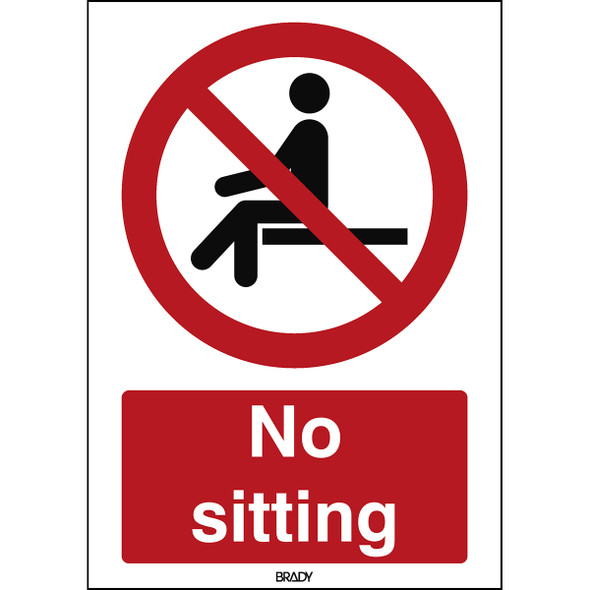 ISO 7010 Sign - No sitting - No sitting