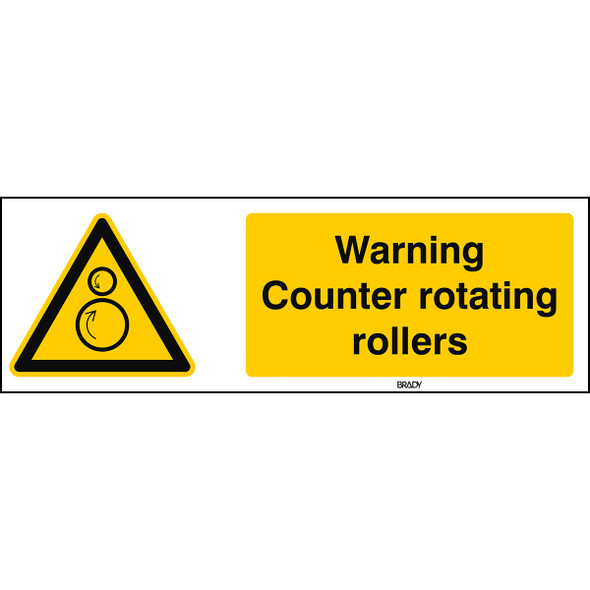 ISO 7010 Sign - Warning: counter rotating rollers