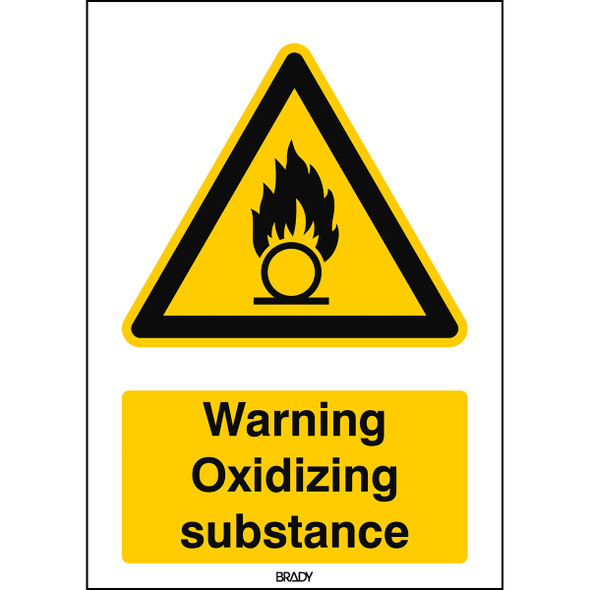 ISO 7010 Sign - Warning; Oxidizing substance