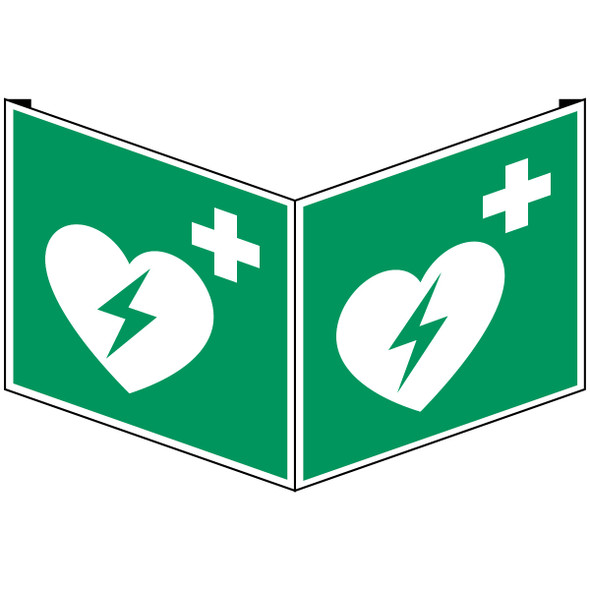 ISO Safety Sign - Automated external heart defibrillator