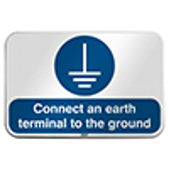 ISO Safety Sign - Connect an earth terminal to the ground