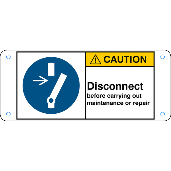 ISO Safety Sign - Disconnect before carrying out maintenance or repair
