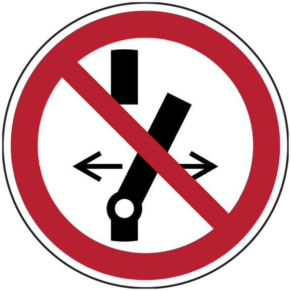 ISO Safety Sign - Do not alter the state of the switch
