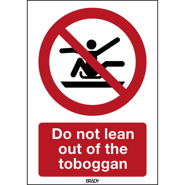 ISO Safety Sign - Do not stretch out of toboggan