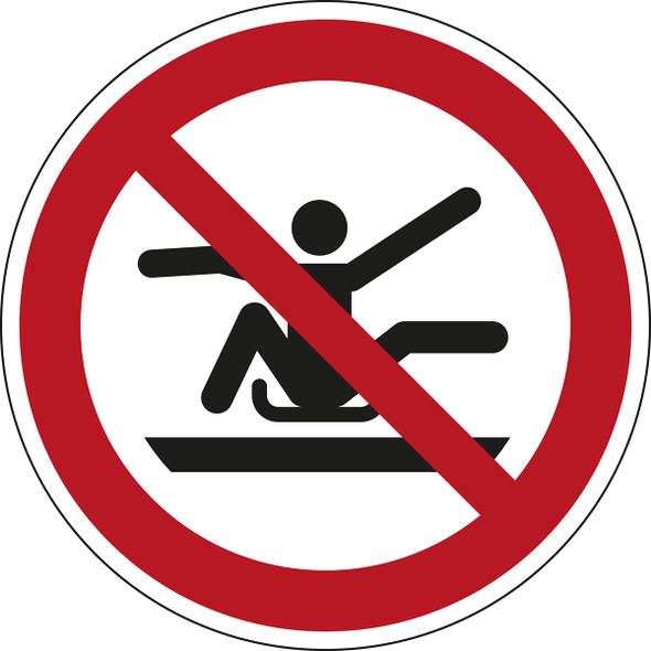 ISO Safety Sign - Do not stretch out of toboggan