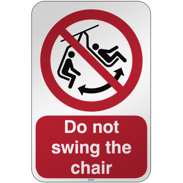 ISO Safety Sign - Do not swing the chair