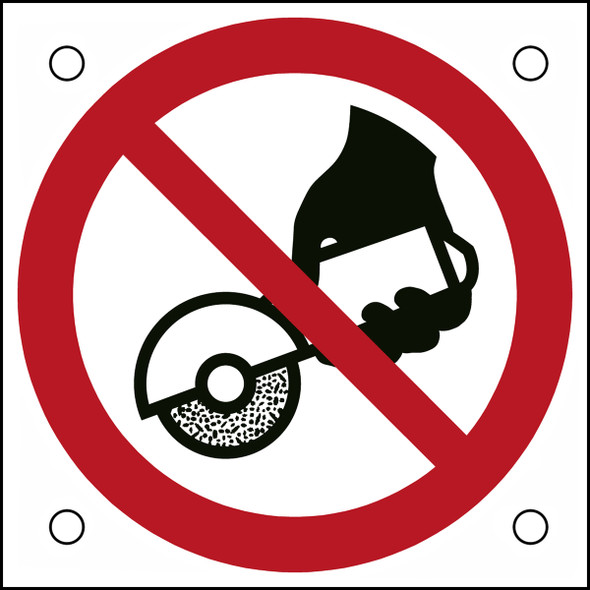 ISO Safety Sign - Do not use with hand-held grinding machine