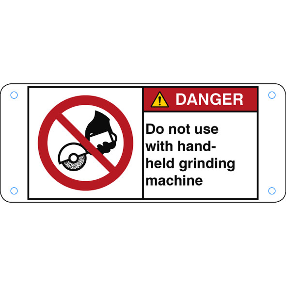 ISO Safety Sign - Do not use with hand-held grinding machine