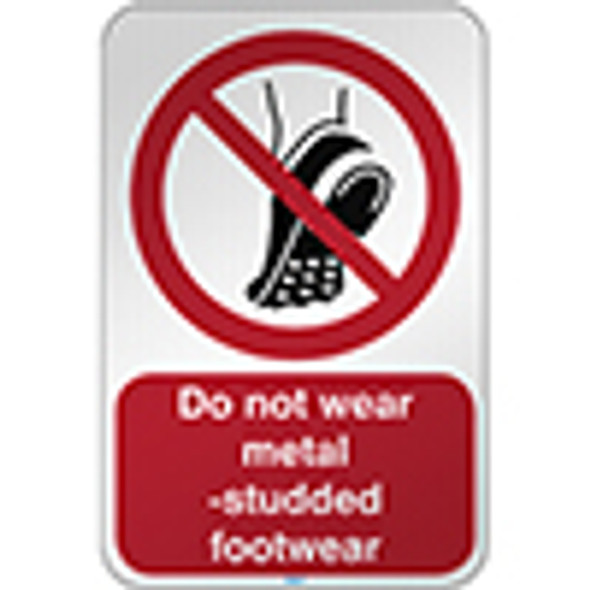 ISO Safety Sign - Do not wear metal-studded footwear