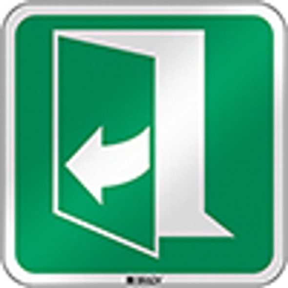 ISO Safety Sign - Door opens by pulling on the right-hand side