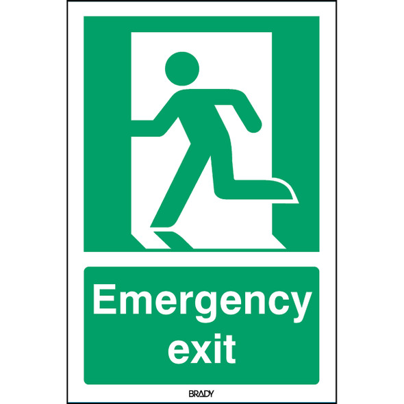 ISO Safety Sign - Emergency exit (left) - Emergency & First Aid exit