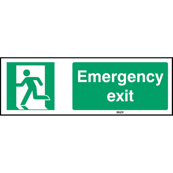 ISO Safety Sign - Emergency exit (left) - Emergency & First Aid exit