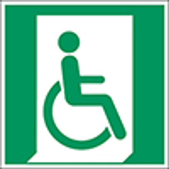 ISO Safety Sign - Emergency exit for people unable to walk or with walking impairment (right)