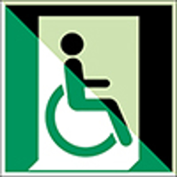 ISO Safety Sign - Emergency exit for people unable to walk or with walking impairment (right)