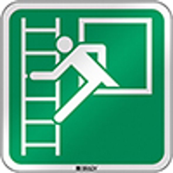 ISO Safety Sign - Emergency window with escape ladder