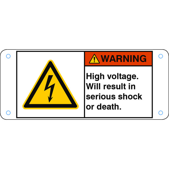 ISO Safety Sign - High voltage. Will result in serious shock or death.