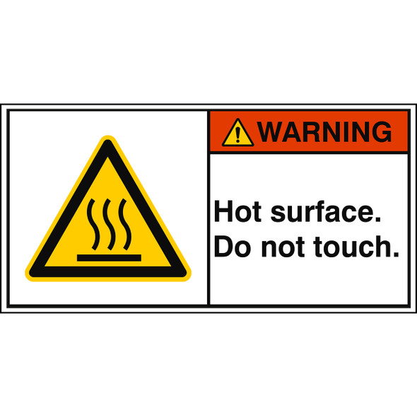 ISO Safety Sign - Hot surface. Do not touch.