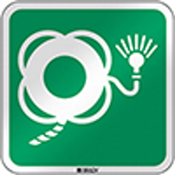 ISO Safety Sign - Lifebuoy with line and light