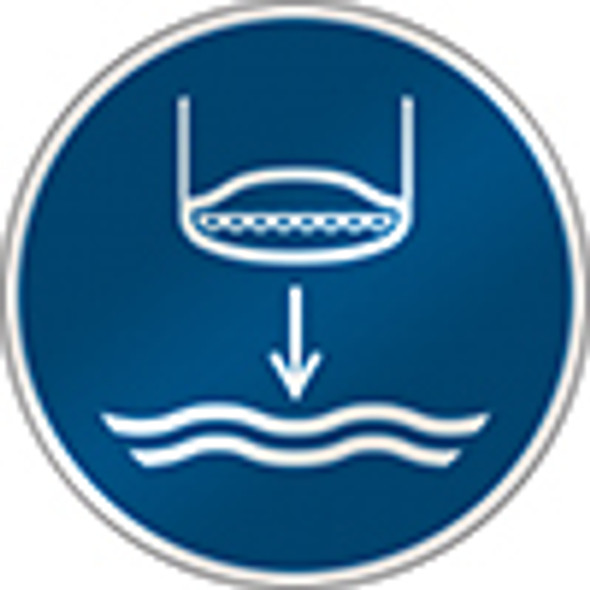 ISO Safety Sign - Lower lifeboat to the water in launch sequence