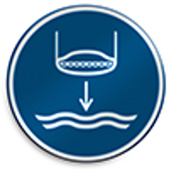 ISO Safety Sign - Lower lifeboat to the water in launch sequence