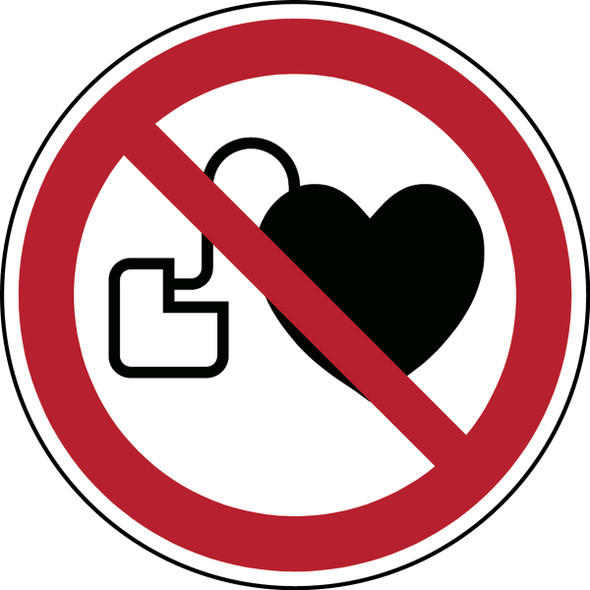 ISO Safety Sign - No access for people with active implanted cardiac devices