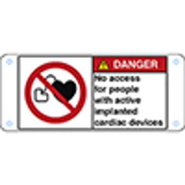 ISO Safety Sign - No access for people with active implanted cardiac devices