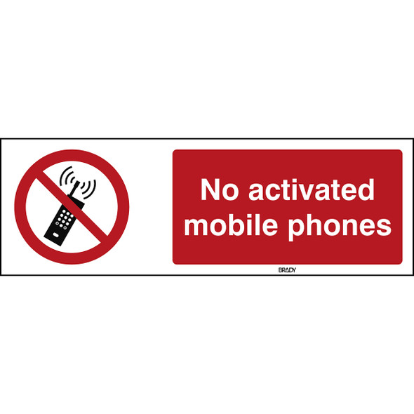 ISO Safety Sign - No activated mobile phones
