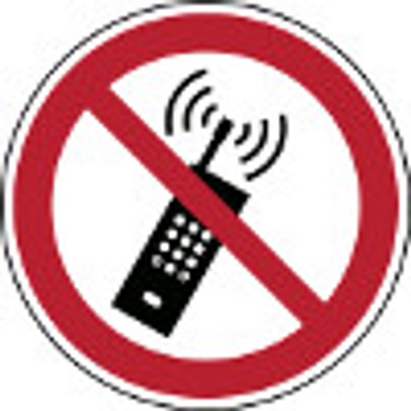 ISO Safety Sign - No activated mobile phones