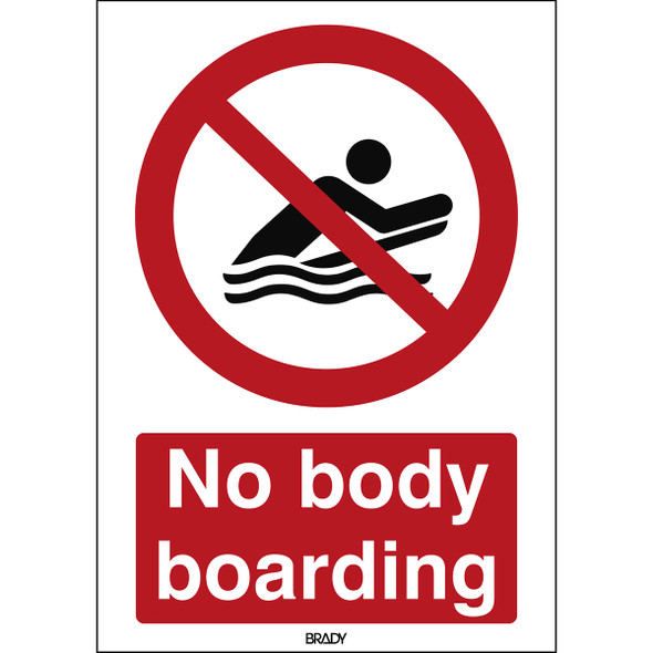 ISO Safety Sign - No body boarding