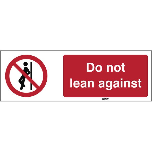 ISO Safety Sign - No leaning against