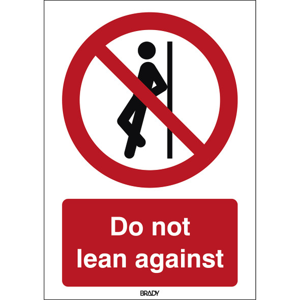 ISO Safety Sign - No leaning against