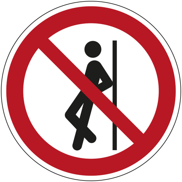 ISO Safety Sign - No leaning against