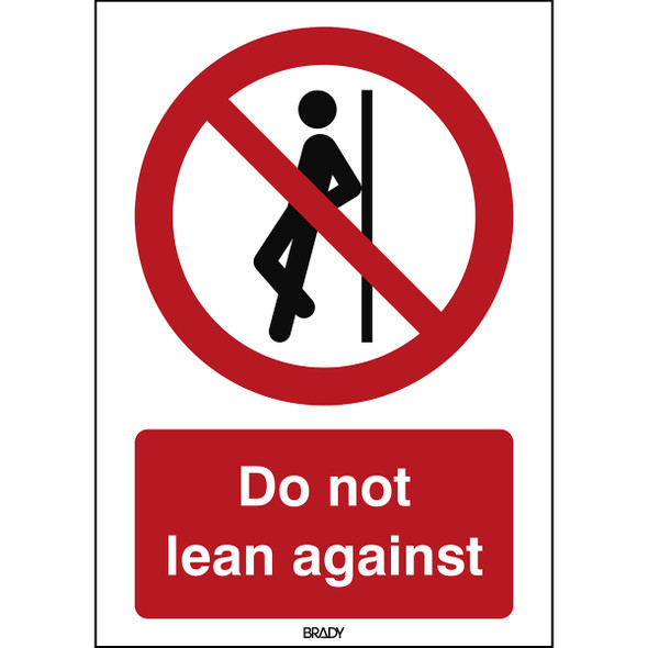 ISO Safety Sign - No leaning against